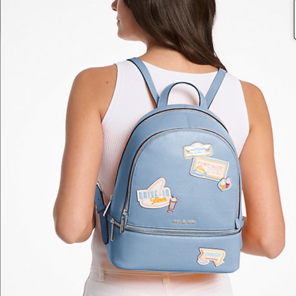Michael Kors Blue Backpack with Patches - Picture 6 of 15